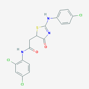 2-[2-(4-chloroanilino)-4-oxo-1,3-thiazol-5-yl]-N-(2,4-dichlorophenyl)acetamide