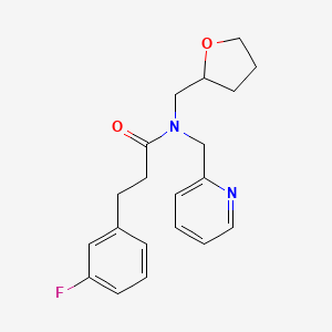 molecular formula C20H23FN2O2 B3981723 3-(3-fluorophenyl)-N-(pyridin-2-ylmethyl)-N-(tetrahydrofuran-2-ylmethyl)propanamide 