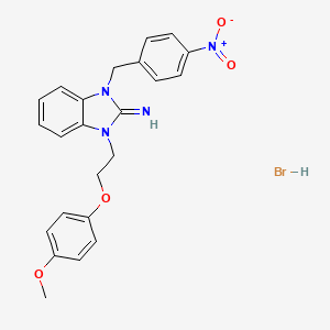 molecular formula C23H23BrN4O4 B3981730 1-[2-(4-methoxyphenoxy)ethyl]-3-(4-nitrobenzyl)-1,3-dihydro-2H-benzimidazol-2-imine hydrobromide 