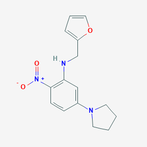 molecular formula C15H17N3O3 B398174 Furan-2-ylmethyl-(2-nitro-5-pyrrolidin-1-yl-phenyl)-amine 