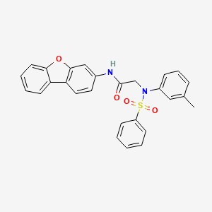 molecular formula C27H22N2O4S B3981740 N~1~-dibenzo[b,d]furan-3-yl-N~2~-(3-methylphenyl)-N~2~-(phenylsulfonyl)glycinamide 