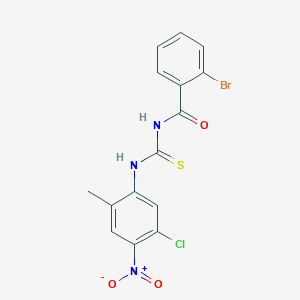 molecular formula C15H11BrClN3O3S B3981756 2-bromo-N-{[(5-chloro-2-methyl-4-nitrophenyl)amino]carbonothioyl}benzamide 