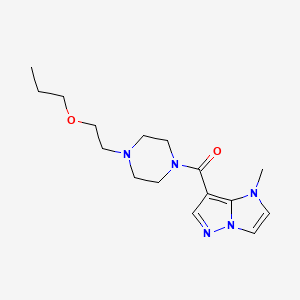 molecular formula C16H25N5O2 B3981777 1-methyl-7-{[4-(2-propoxyethyl)piperazin-1-yl]carbonyl}-1H-imidazo[1,2-b]pyrazole 