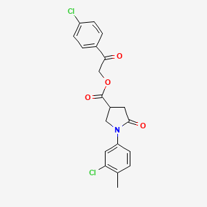 2-(4-Chlorophenyl)-2-oxoethyl 1-(3-chloro-4-methylphenyl)-5-oxopyrrolidine-3-carboxylate