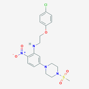 molecular formula C19H23ClN4O5S B398182 1-{3-{[2-(4-Chlorophenoxy)ethyl]amino}-4-nitrophenyl}-4-(methylsulfonyl)piperazine 