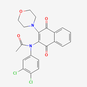 molecular formula C22H18Cl2N2O4 B3981835 N-(3,4-dichlorophenyl)-N-[3-(4-morpholinyl)-1,4-dioxo-1,4-dihydro-2-naphthalenyl]acetamide 