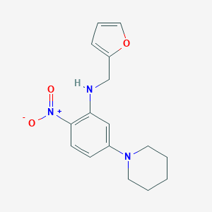 molecular formula C16H19N3O3 B398185 Furan-2-ylmethyl-(2-nitro-5-piperidin-1-yl-phenyl)-amine 