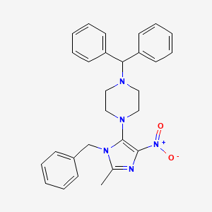 molecular formula C28H29N5O2 B3981880 1-(1-benzyl-2-methyl-4-nitro-1H-imidazol-5-yl)-4-(diphenylmethyl)piperazine 