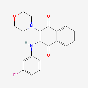 2-[(3-fluorophenyl)amino]-3-(4-morpholinyl)naphthoquinone