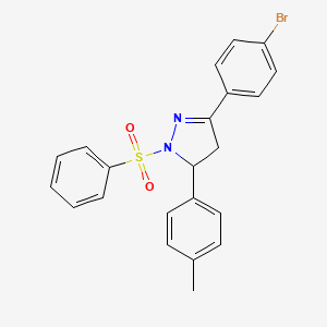 1-(BENZENESULFONYL)-3-(4-BROMOPHENYL)-5-(4-METHYLPHENYL)-4,5-DIHYDRO-1H-PYRAZOLE