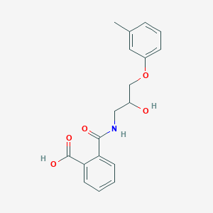 molecular formula C18H19NO5 B3981931 2-({[2-hydroxy-3-(3-methylphenoxy)propyl]amino}carbonyl)benzoic acid 