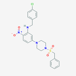 molecular formula C24H25ClN4O4S B398194 1-(Benzylsulfonyl)-4-{3-[(4-chlorobenzyl)amino]-4-nitrophenyl}piperazine 