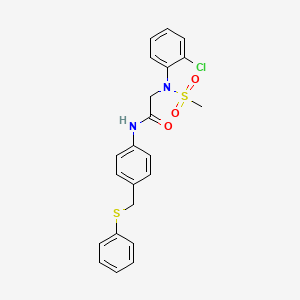 molecular formula C22H21ClN2O3S2 B3981982 N~2~-(2-chlorophenyl)-N~2~-(methylsulfonyl)-N~1~-{4-[(phenylthio)methyl]phenyl}glycinamide 