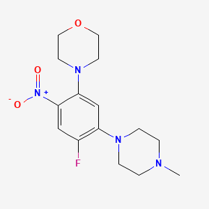 molecular formula C15H21FN4O3 B3981989 4-[4-fluoro-5-(4-methyl-1-piperazinyl)-2-nitrophenyl]morpholine 