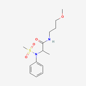 molecular formula C14H22N2O4S B3981997 N-(3-methoxypropyl)-N~2~-(methylsulfonyl)-N~2~-phenylalaninamide 