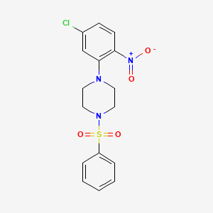 molecular formula C16H16ClN3O4S B3982020 1-(5-chloro-2-nitrophenyl)-4-(phenylsulfonyl)piperazine 