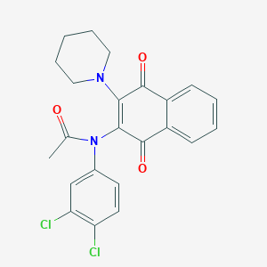 molecular formula C23H20Cl2N2O3 B3982106 N-(3,4-dichlorophenyl)-N-[1,4-dioxo-3-(1-piperidinyl)-1,4-dihydro-2-naphthalenyl]acetamide 