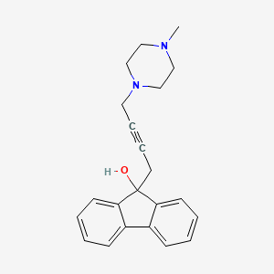 molecular formula C22H24N2O B3982123 9-[4-(4-Methylpiperazin-1-yl)but-2-ynyl]fluoren-9-ol 