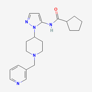 N-{1-[1-(3-pyridinylmethyl)-4-piperidinyl]-1H-pyrazol-5-yl}cyclopentanecarboxamide