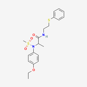 molecular formula C20H26N2O4S2 B3982147 N~2~-(4-ethoxyphenyl)-N~2~-(methylsulfonyl)-N~1~-[2-(phenylthio)ethyl]alaninamide 