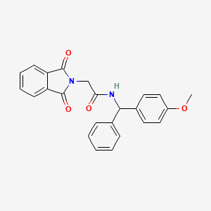 2-(1,3-dioxo-1,3-dihydro-2H-isoindol-2-yl)-N-[(4-methoxyphenyl)(phenyl)methyl]acetamide