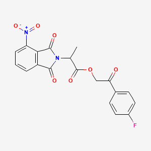 molecular formula C19H13FN2O7 B3982163 2-(4-fluorophenyl)-2-oxoethyl 2-(4-nitro-1,3-dioxo-1,3-dihydro-2H-isoindol-2-yl)propanoate 