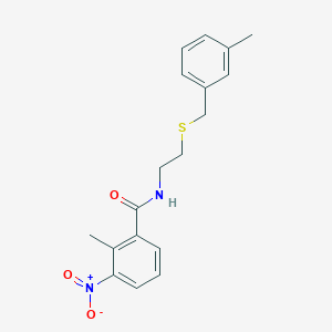 molecular formula C18H20N2O3S B3982170 2-methyl-N-{2-[(3-methylbenzyl)thio]ethyl}-3-nitrobenzamide 