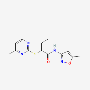 2-[(4,6-dimethylpyrimidin-2-yl)sulfanyl]-N-(5-methyl-1,2-oxazol-3-yl)butanamide