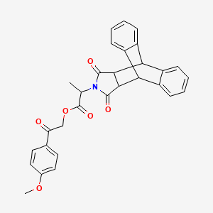 2-(4-methoxyphenyl)-2-oxoethyl 2-(16,18-dioxo-17-azapentacyclo[6.6.5.0~2,7~.0~9,14~.0~15,19~]nonadeca-2,4,6,9,11,13-hexaen-17-yl)propanoate