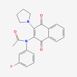 N-(1,4-dioxo-3-pyrrolidin-1-ylnaphthalen-2-yl)-N-(3-fluorophenyl)acetamide