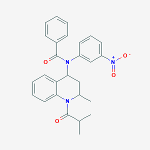 molecular formula C27H27N3O4 B3982259 N-(1-isobutyryl-2-methyl-1,2,3,4-tetrahydro-4-quinolinyl)-N-(3-nitrophenyl)benzamide 