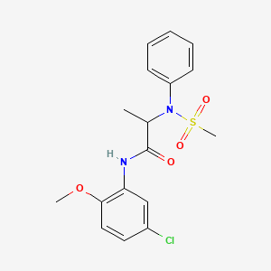 molecular formula C17H19ClN2O4S B3982276 N~1~-(5-chloro-2-methoxyphenyl)-N~2~-(methylsulfonyl)-N~2~-phenylalaninamide 