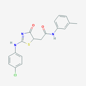 molecular formula C18H16ClN3O2S B398228 2-[2-(4-chloroanilino)-4-oxo-1,3-thiazol-5-yl]-N-(3-methylphenyl)acetamide 