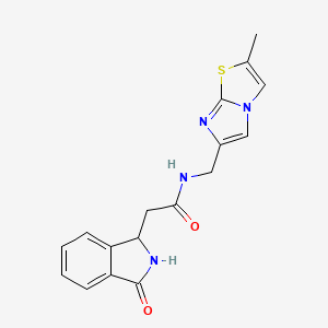 N-[(2-methylimidazo[2,1-b][1,3]thiazol-6-yl)methyl]-2-(3-oxo-2,3-dihydro-1H-isoindol-1-yl)acetamide