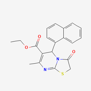 molecular formula C20H18N2O3S B3982290 ethyl 7-methyl-5-(1-naphthyl)-3-oxo-2,3-dihydro-5H-[1,3]thiazolo[3,2-a]pyrimidine-6-carboxylate 