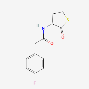 molecular formula C12H12FNO2S B3982330 2-(4-fluorophenyl)-N-(2-oxotetrahydrothiophen-3-yl)acetamide 