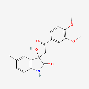 molecular formula C19H19NO5 B3982347 3-[2-(3,4-dimethoxyphenyl)-2-oxoethyl]-3-hydroxy-5-methyl-1,3-dihydro-2H-indol-2-one 