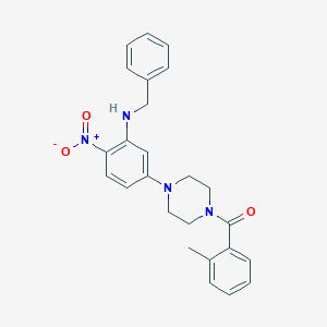 N-BENZYL-5-[4-(2-METHYLBENZOYL)PIPERAZIN-1-YL]-2-NITROANILINE