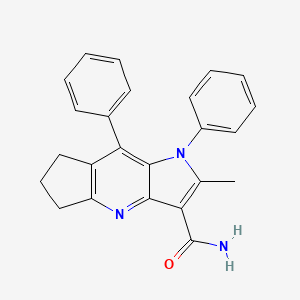 molecular formula C24H21N3O B3982397 2-methyl-1,8-diphenyl-1,5,6,7-tetrahydrocyclopenta[b]pyrrolo[2,3-e]pyridine-3-carboxamide 