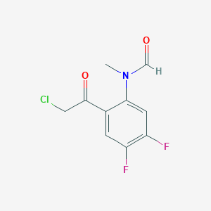molecular formula C10H8ClF2NO2 B039824 N-[2-(Chloroacetyl)-4,5-difluorophenyl]-N-methylformamide CAS No. 124959-06-4