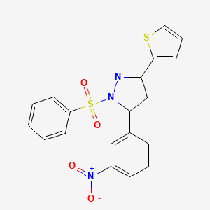 5-(3-nitrophenyl)-1-(phenylsulfonyl)-3-(2-thienyl)-4,5-dihydro-1H-pyrazole