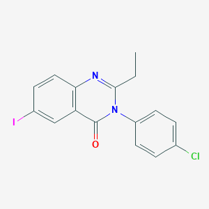 molecular formula C16H12ClIN2O B398242 3-(4-chlorophenyl)-2-ethyl-6-iodo-4(3H)-quinazolinone 