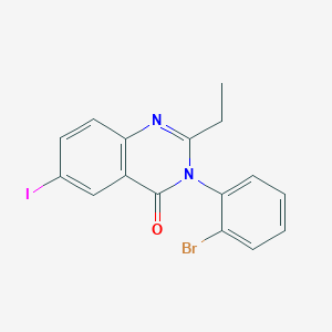molecular formula C16H12BrIN2O B398244 3-(2-bromophenyl)-2-ethyl-6-iodo-4(3H)-quinazolinone 