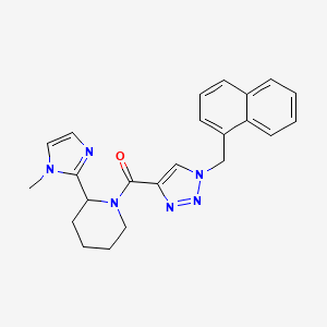 molecular formula C23H24N6O B3982464 2-(1-methyl-1H-imidazol-2-yl)-1-{[1-(1-naphthylmethyl)-1H-1,2,3-triazol-4-yl]carbonyl}piperidine 