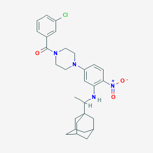 (3-Chlorophenyl)[4-(4-nitro-3-{[1-(tricyclo[3.3.1.1~3,7~]dec-1-yl)ethyl]amino}phenyl)piperazin-1-yl]methanone