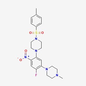 1-(2-fluoro-5-{4-[(4-methylphenyl)sulfonyl]-1-piperazinyl}-4-nitrophenyl)-4-methylpiperazine