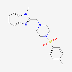 molecular formula C20H24N4O2S B3982490 1-methyl-2-({4-[(4-methylphenyl)sulfonyl]-1-piperazinyl}methyl)-1H-benzimidazole 