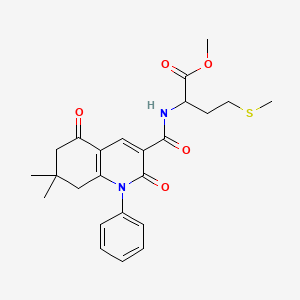 methyl N-[(7,7-dimethyl-2,5-dioxo-1-phenyl-1,2,5,6,7,8-hexahydro-3-quinolinyl)carbonyl]methioninate