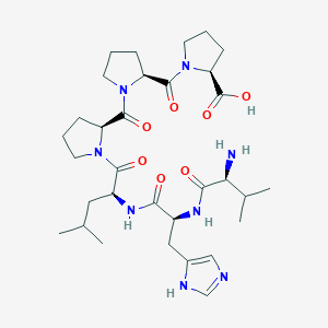 molecular formula C32H50N8O7 B039825 L-Proline, 1-(1-(1-(N-(N-L-valyl-L-histidyl)-L-leucyl)-L-prolyl)-L-prolyl)- CAS No. 121322-14-3