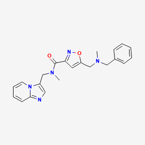 molecular formula C22H23N5O2 B3982507 5-{[benzyl(methyl)amino]methyl}-N-(imidazo[1,2-a]pyridin-3-ylmethyl)-N-methyl-3-isoxazolecarboxamide 